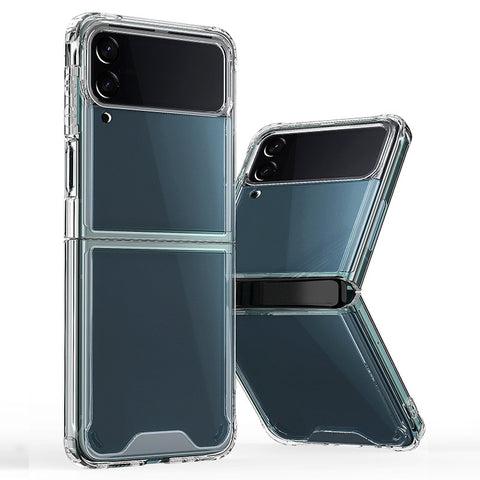 For Galaxy Z Flip4 Case 2 in 1 Clear Acrylic Hard Cover HDL131