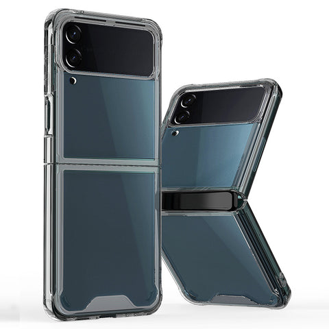 For Galaxy Z Flip4 Case 2 in 1 Clear Acrylic Hard Cover HDL131