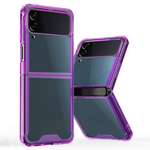 For Galaxy Z Flip4 Case 2 in 1 Clear Acrylic Hard Cover HDL131