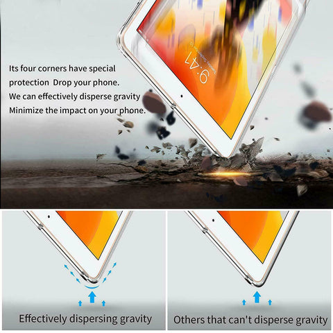 For iPad 7th 8th 9th 10.2 inch Case Clear Transparent Cover TPU
