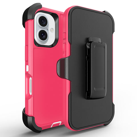 For iPhone 16 Case Heavy Duty Defender Cover with Belt Clip TRL32