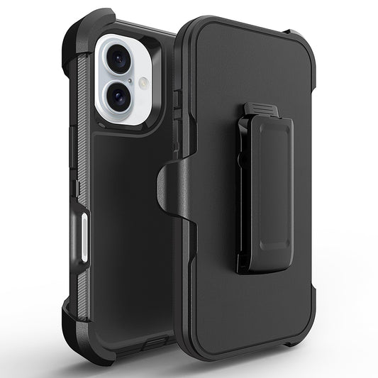 For iPhone 16 Plus Case Heavy Duty Defender Cover with Belt Clip TRL32