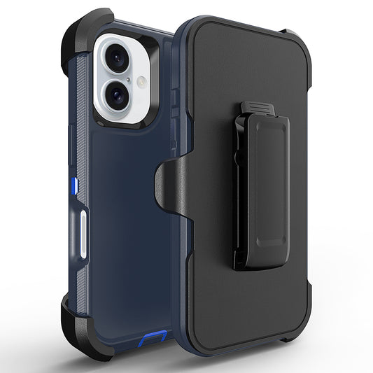 For iPhone 16 Plus Case Heavy Duty Defender Cover with Belt Clip TRL32