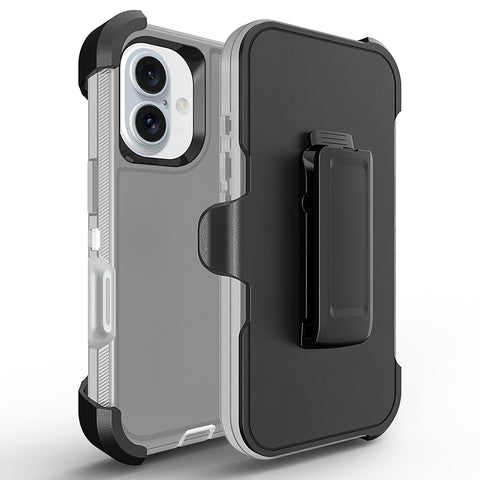 For iPhone 16 Plus Case Heavy Duty Defender Cover with Belt Clip TRL32