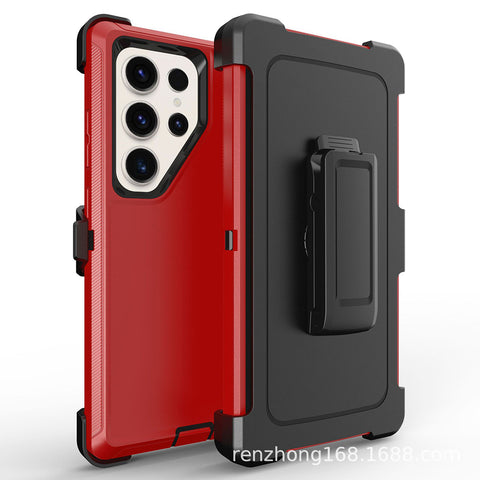 For Galaxy S25 Ultra Case Heavy Duty Defender Cover with Belt Clip TRL32