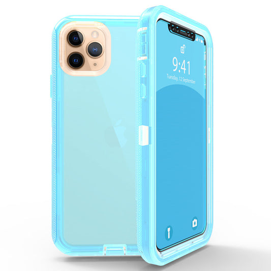 For iPhone 11 Pro Case Heavy Duty Defender Clear Cover with Belt Clip TRL55