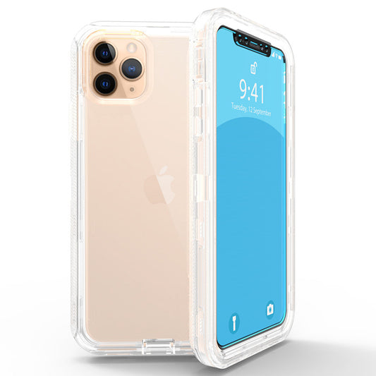 For iPhone 11 Pro Case Heavy Duty Defender Clear Cover with Belt Clip TRL55