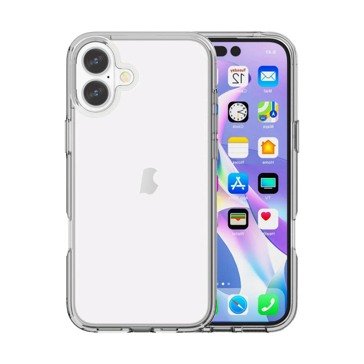For iPhone 16 Case Heavy Duty Defender Clear Cover with Belt Clip TRL55