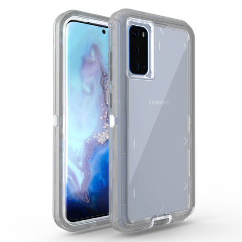 For Galaxy S20 Plus Case Heavy Duty Defender Clear Cover with Belt Clip TRL55