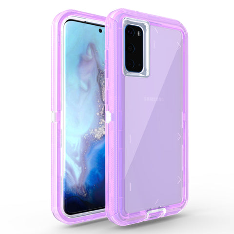 For Galaxy S20 Plus Case Heavy Duty Defender Clear Cover with Belt Clip TRL55