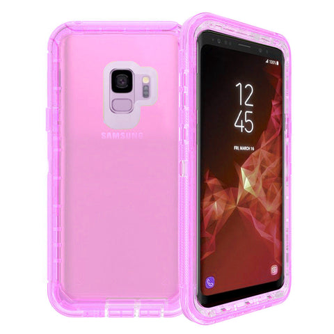For Galaxy S9 Case Heavy Duty Defender Clear Cover with Belt Clip TRL55