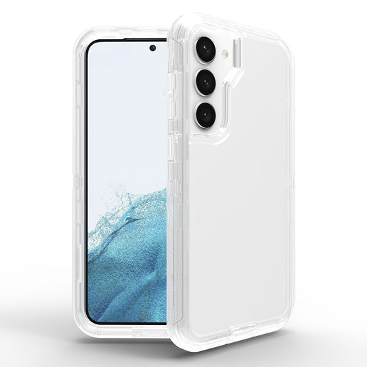 For Galaxy S23 Case Heavy Duty Defender Clear Cover with Belt Clip TRL55