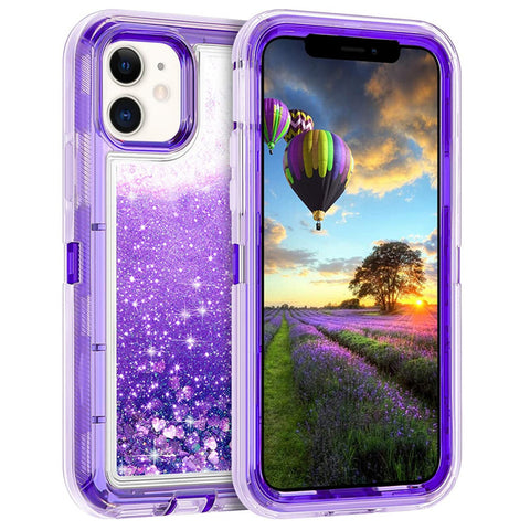 For iPhone 12 Case Heavy Duty Defender Glitter Cover TRL56