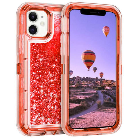 For iPhone 12 Case Heavy Duty Defender Glitter Cover TRL56
