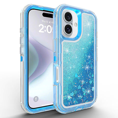 For Apple iPhone 17 Case Heavy Duty Shockproof Liquid Quicksand Cover 6.3-inch TRL56