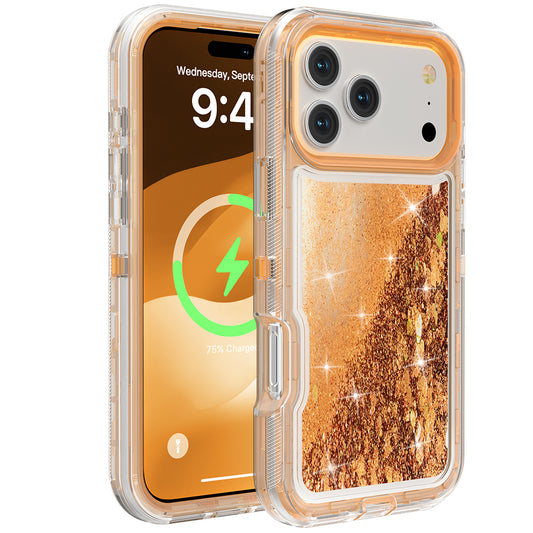 For Apple iPhone 17 Pro Case Heavy Duty Shockproof Liquid Quicksand Cover 6.3-in TRL56