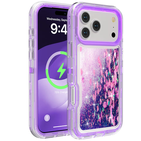 For Apple iPhone 18 Pro Case Heavy Duty Shockproof Liquid Quicksand Cover TRL56