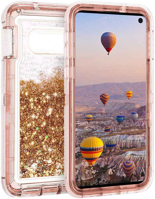 For Galaxy S10e Case Heavy Duty Defender Glitter Cover TRL56