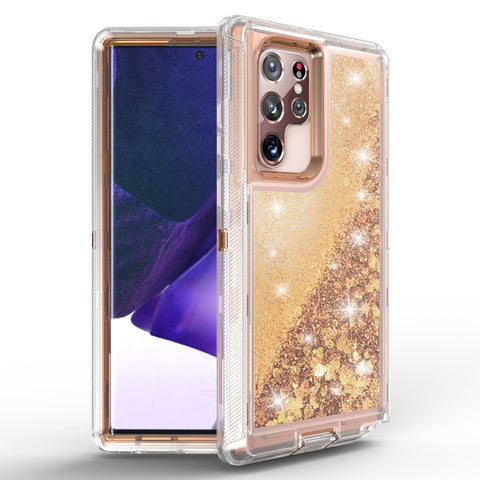 For Galaxy S21 Ultra Case Heavy Duty Defender Glitter Cover TRL56