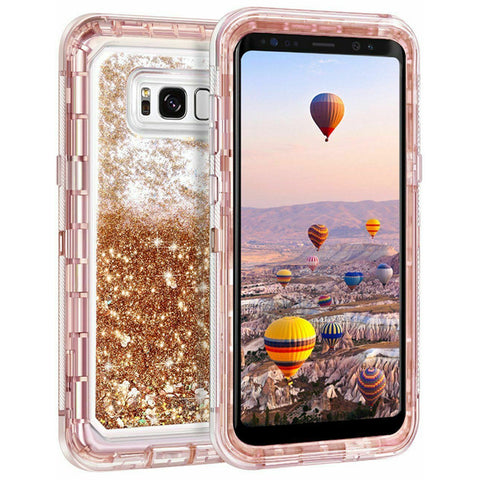 For Galaxy S8 Case Heavy Duty Defender Glitter Cover TRL56
