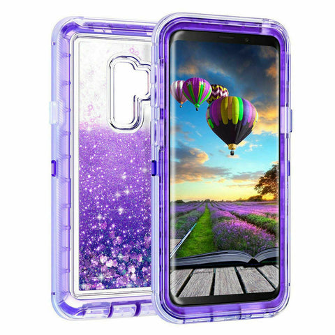 For Galaxy S9 Plus Case Heavy Duty Defender Glitter Cover TRL56