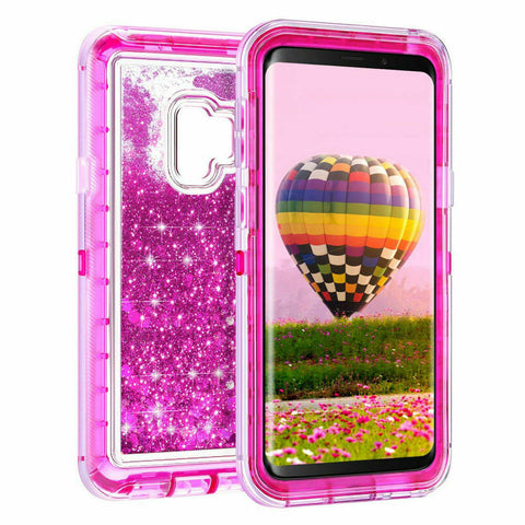 For Galaxy S9 Case Heavy Duty Defender Glitter Cover TRL56