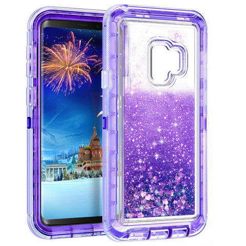 For Galaxy S9 Case Heavy Duty Defender Glitter Cover TRL56