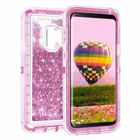 For Galaxy S9 Case Heavy Duty Defender Glitter Cover TRL56