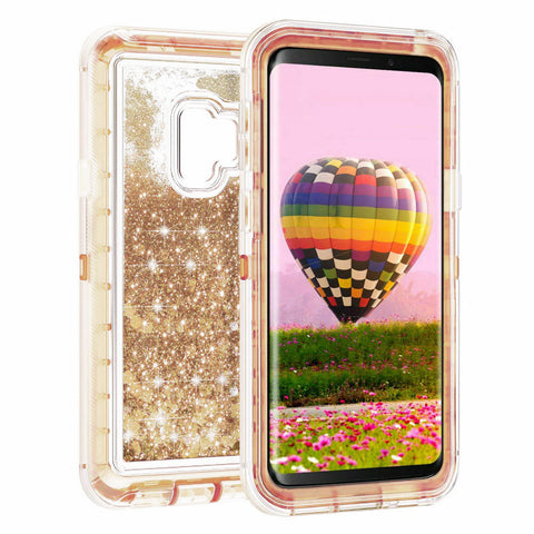 For Galaxy S9 Case Heavy Duty Defender Glitter Cover TRL56