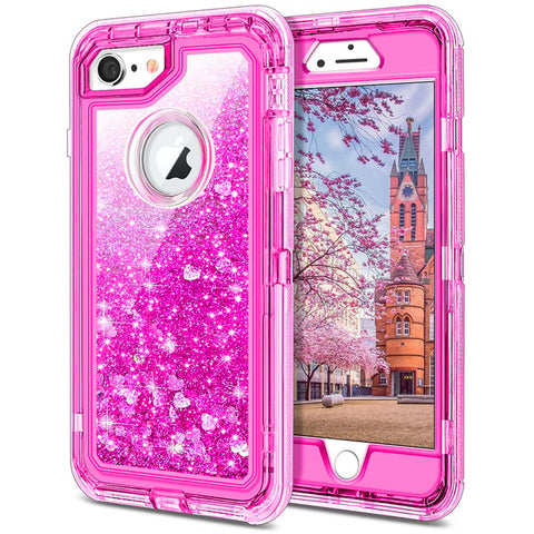 For iPhone SE2 6 7 8 Case Heavy Duty Defender Glitter Cover TRL56