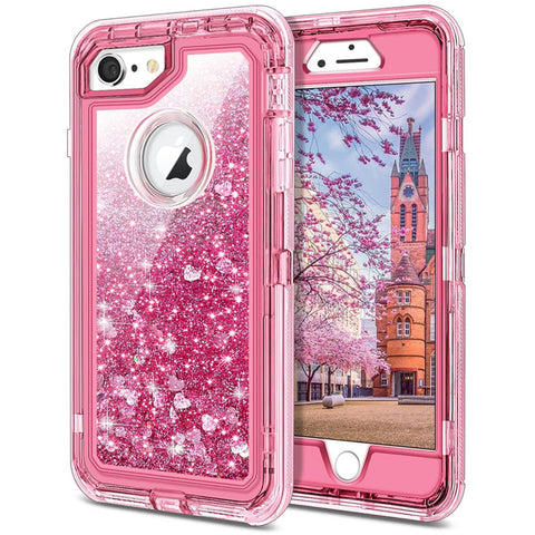For iPhone SE2 6 7 8 Case Heavy Duty Defender Glitter Cover TRL56