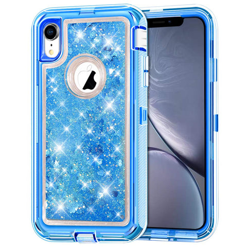 For iPhone XR Case Heavy Duty Defender Glitter Cover TRL56