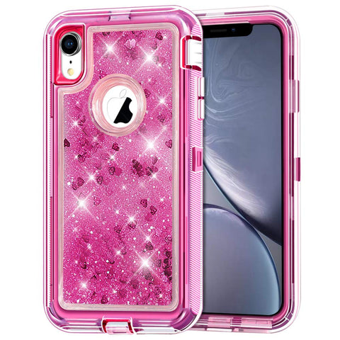 For iPhone XR Case Heavy Duty Defender Glitter Cover TRL56