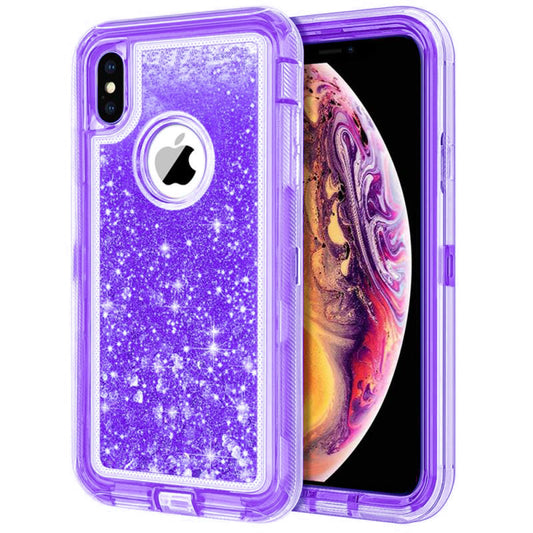 For iPhone Xs Max Case Heavy Duty Defender Glitter Cover TRL56