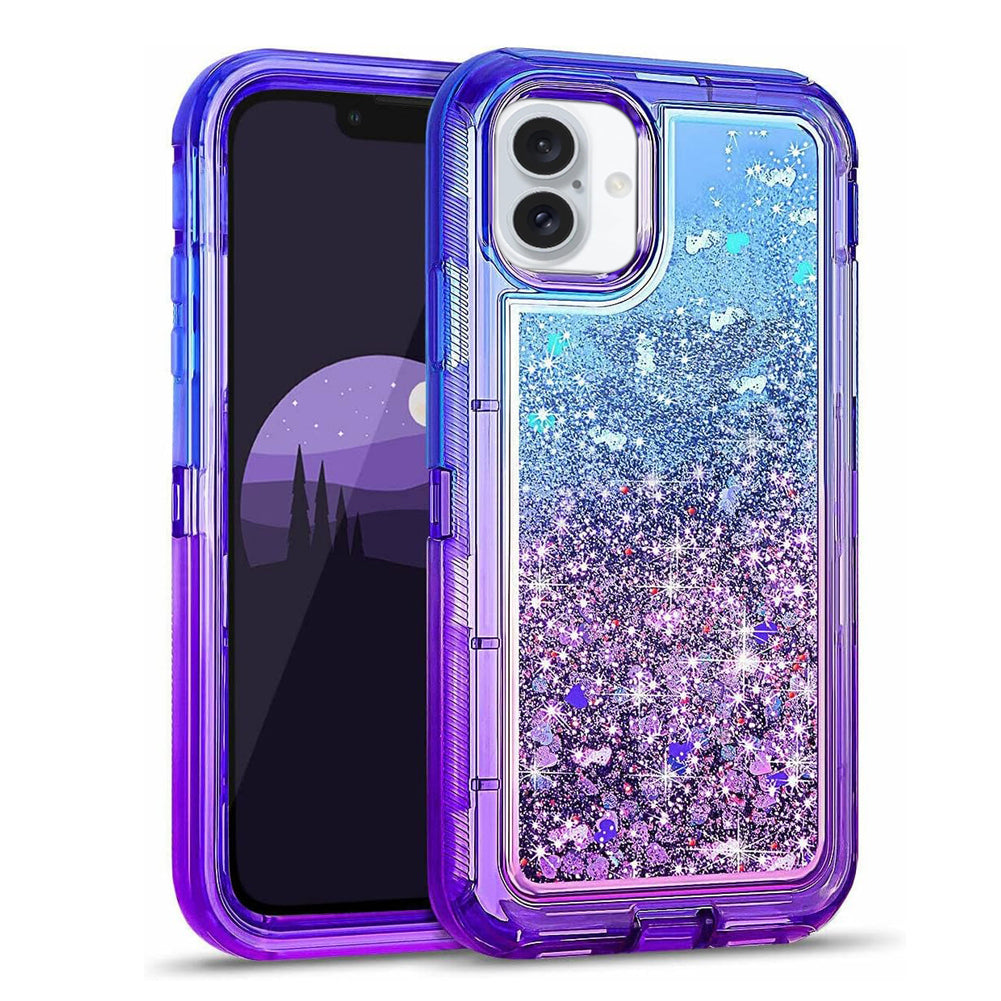 For Apple iPhone 17 Case Heavy Duty Shockproof Liquid Glitter Cover 6.3-inch TRL85