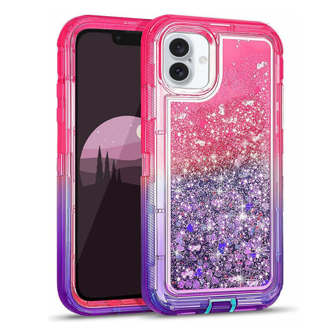 For Apple iPhone 17 Case Heavy Duty Shockproof Liquid Glitter Cover 6.3-inch TRL85