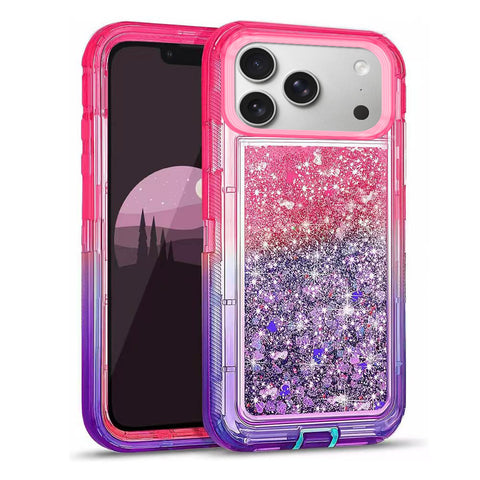 For Apple iPhone 17 Pro Case Heavy Duty Shockproof Liquid Glitter Cover 6.3-inch TRL85