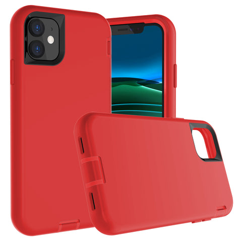 For iPhone 12 Case Heavy Duty Defender Liquid Silicone Cover TRL97