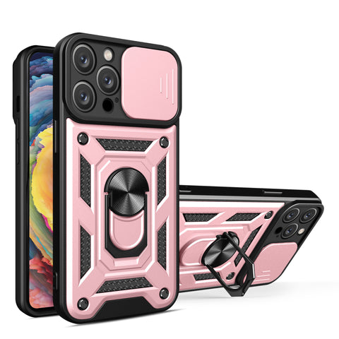 For iPhone 14 Pro Case with Magnetic Ring Holder Camera Hybrid Cover TWL126