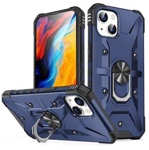 For iPhone 15 Plus Case with Magnetic Ring Holder Cover TWL135