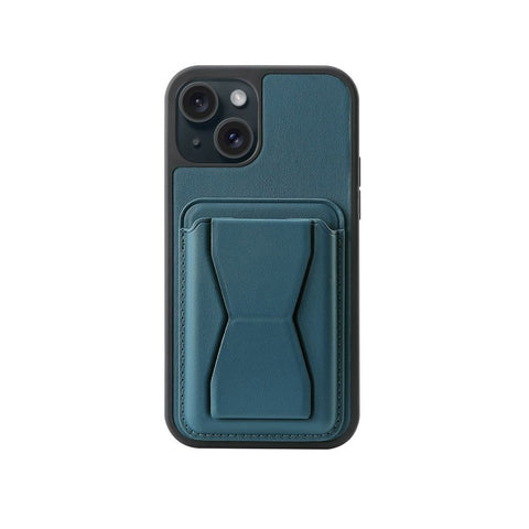 For iPhone 13 Case with Leather Magnetic Pad Card Slot Stand Cover TWL136