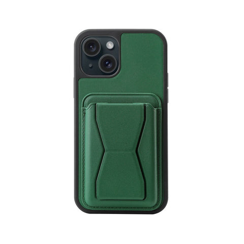 For iPhone 13 Case with Leather Magnetic Pad Card Slot Stand Cover TWL136