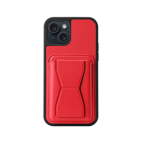 For iPhone 13 Case with Leather Magnetic Pad Card Slot Stand Cover TWL136