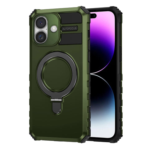 For iPhone 16 Plus Case with Magsafe Charging Stand Holder Hybrid Cover TWL145