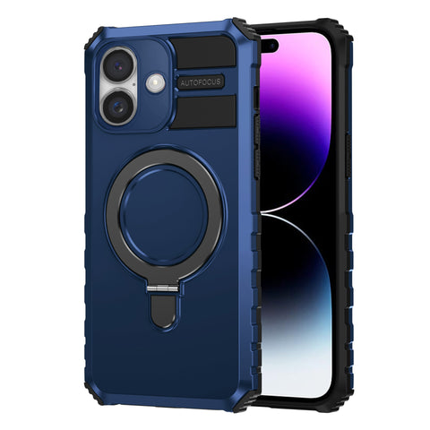 For iPhone 16 Plus Case with Magsafe Charging Stand Holder Hybrid Cover TWL145