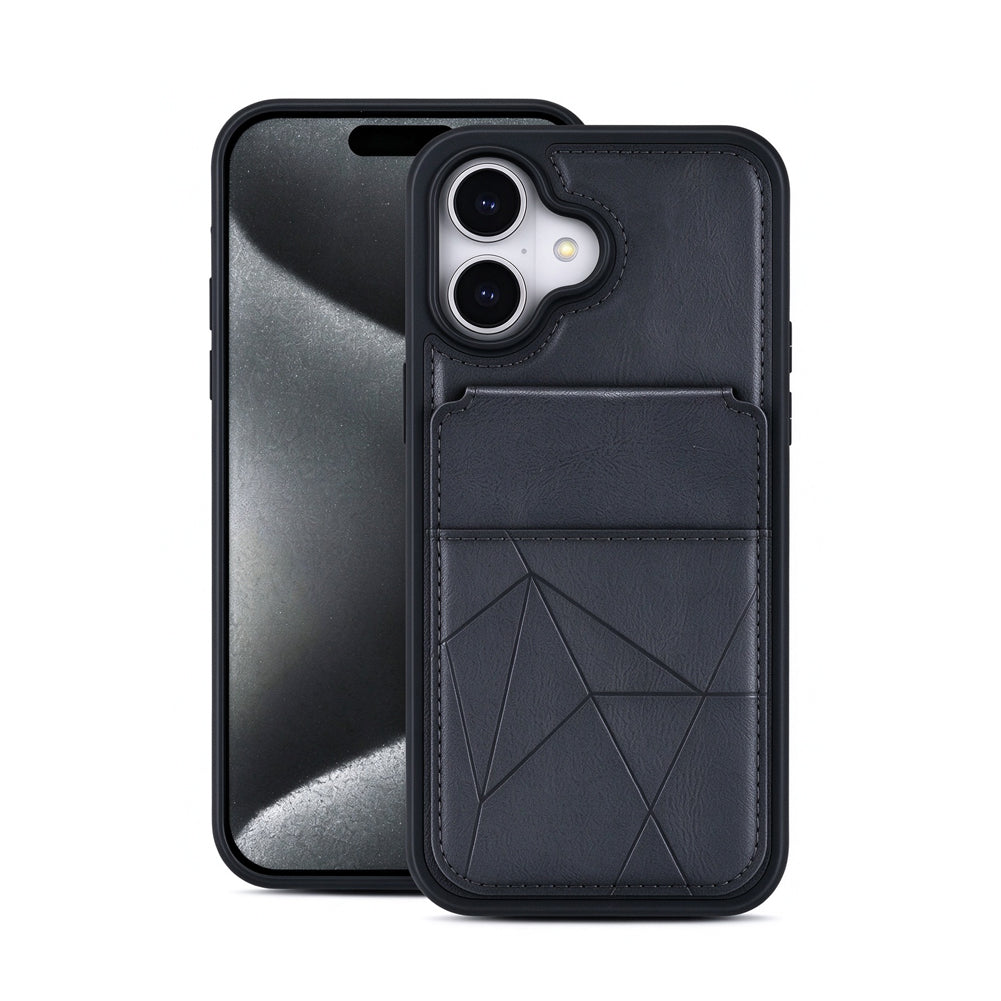 For iPhone 17 Case Multi-slot Leather Wallet Cover With Kickstand TWL155
