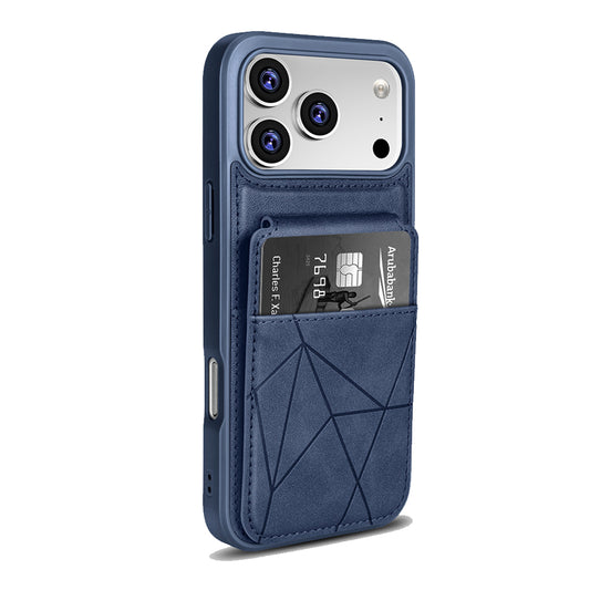 For iPhone 17 Pro Case Multi-slot Leather Wallet Cover With Kickstand TWL155