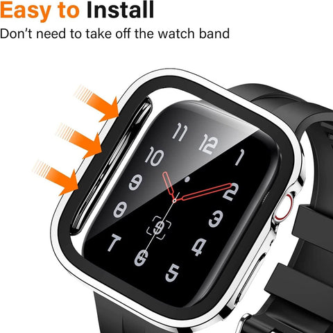 40mm Shockproof Cover Case with Tempered Glass Screen Protector For Apple Watch Series
