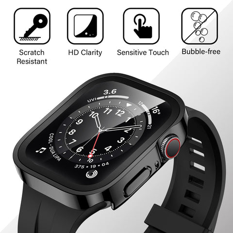 40mm Shockproof Cover Case with Tempered Glass Screen Protector For Apple Watch Series