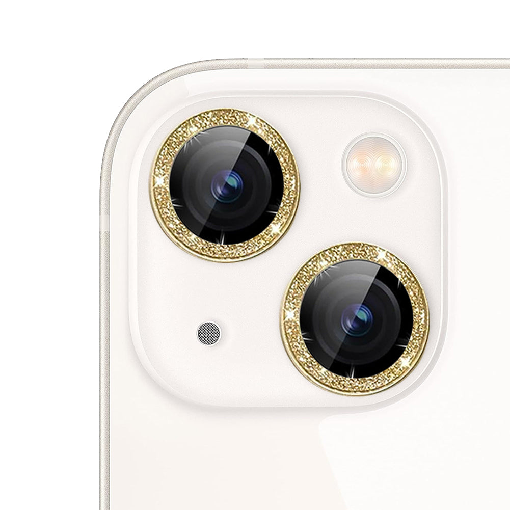 For iPhone 15 Glitter Sparkle Tempered Glass Camera Lens Protector CMA003